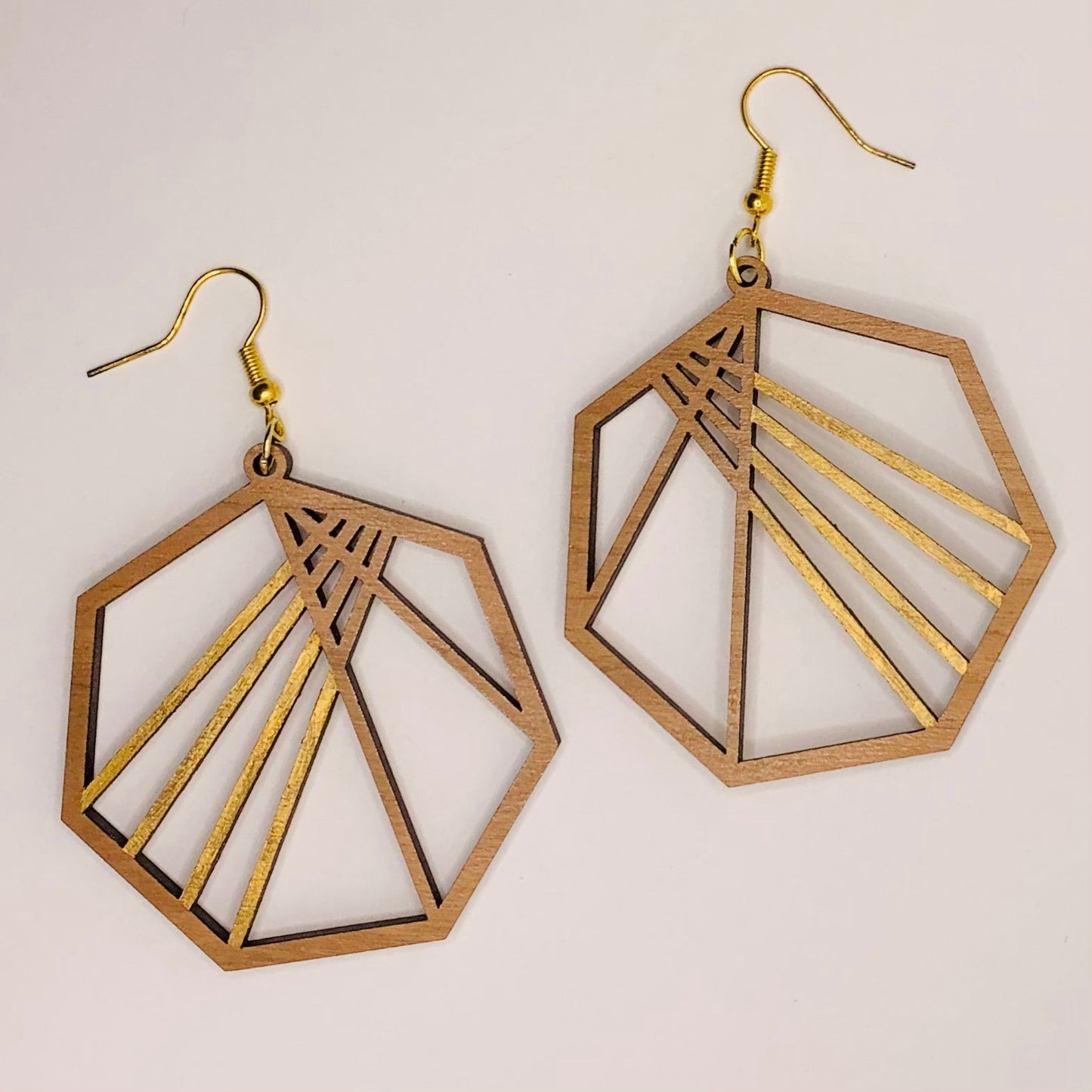 Geometric Heptagon Earrings