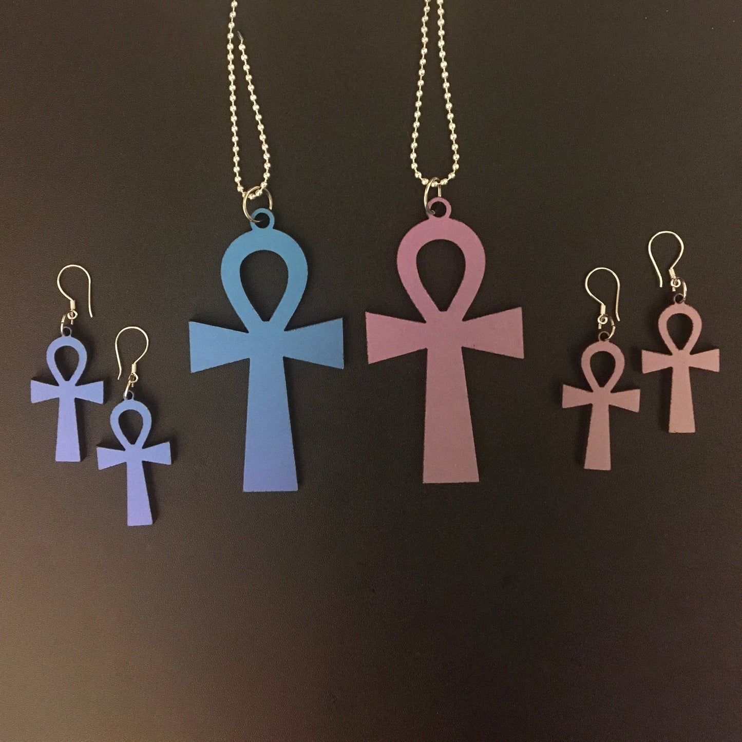Egyptian Anhk Pendant and Earrings (Set of 2)