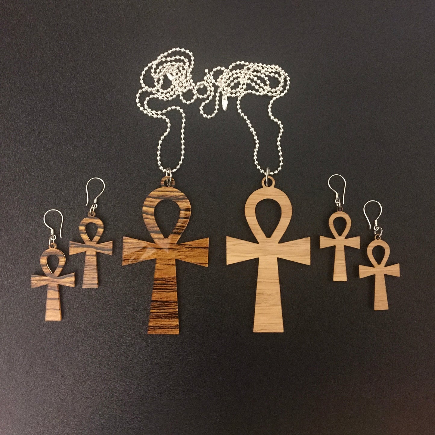 Egyptian Anhk Pendant and Earrings (Set of 2)
