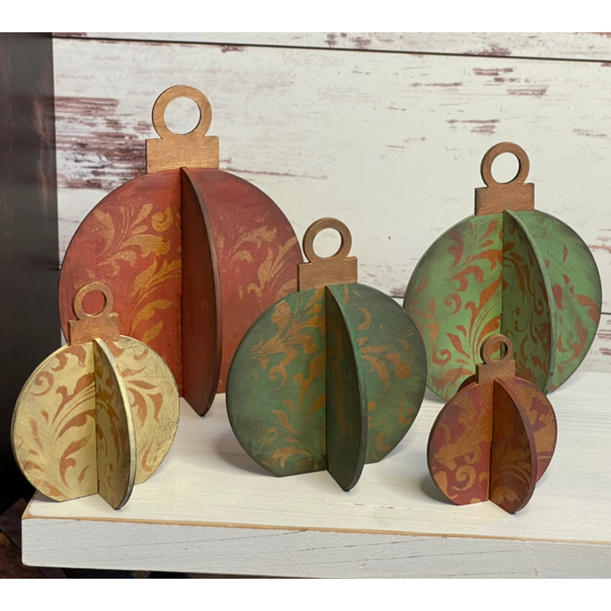 3D Christmas Ornament Shelf Sitters (Set of 5)