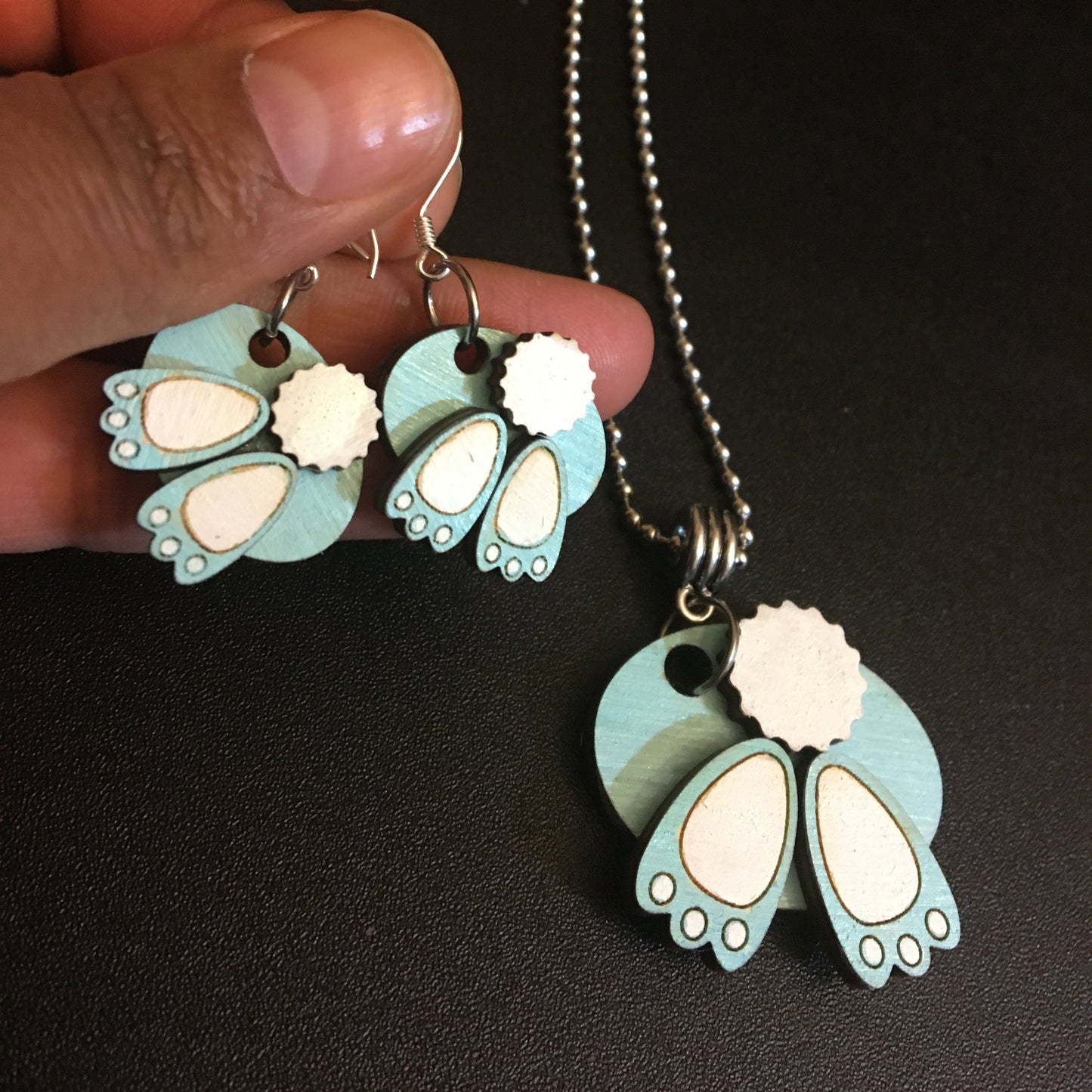 Bunny Bottoms Earrings and Charm Set