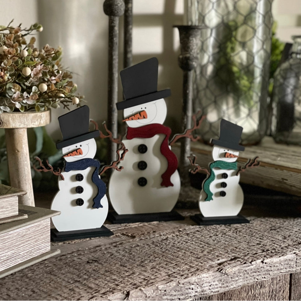 Happy Snowmen Shelf Sitters (Set of 3)