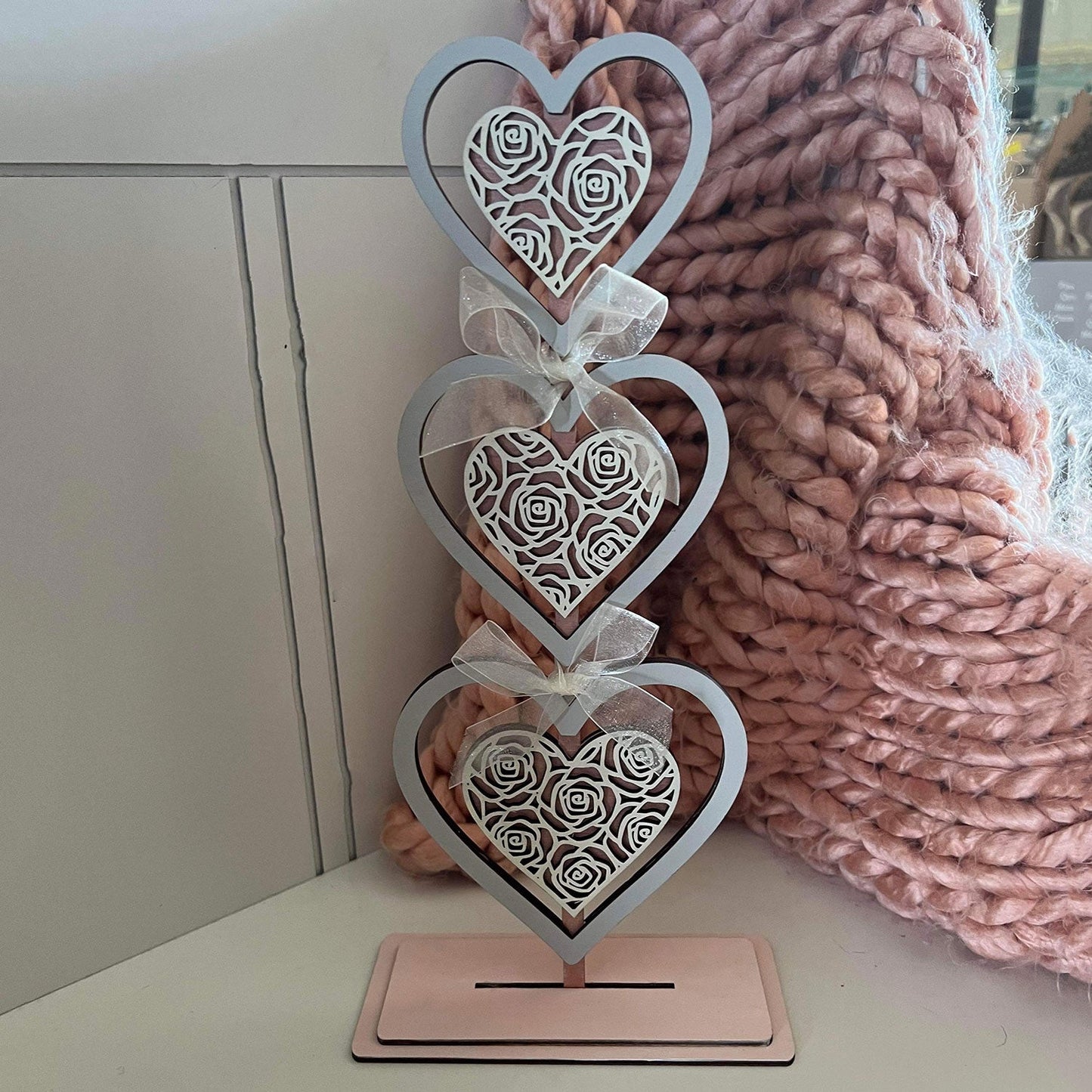 Rose Heart Topiary Mantle or Shelf Sitter