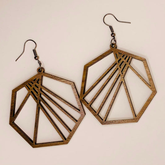 Geometric Heptagon Earrings