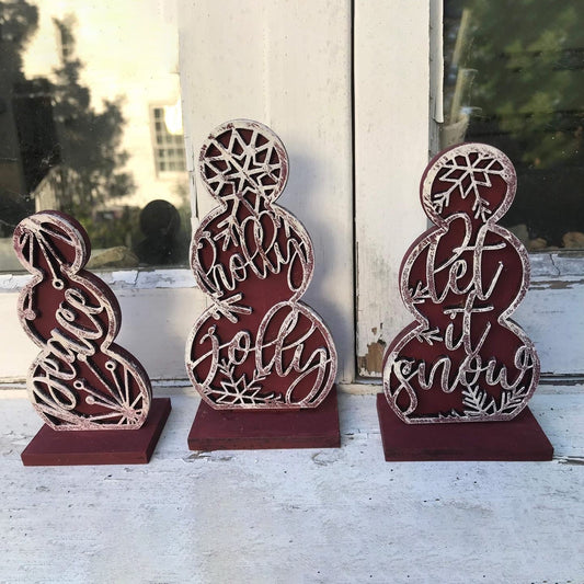 Snowman Shelf Sitters Set Of 6 With Stands