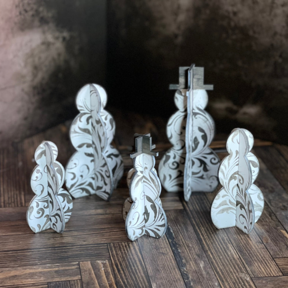 3D Snowmen Shelf Sitters (Set of 8)