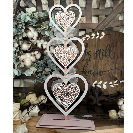 Rose Heart Topiary Mantle or Shelf Sitter